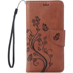 Mobigear Flowers iPhone SE (2020) Hülle Klapphülle Geldbörse - Braun