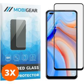 Mobigear Premium OPPO Reno 4 5G Panzerglas Gehärtetes Glas Displayschutz - Hüllenfreundlich - Schwarz (3er Pack)
