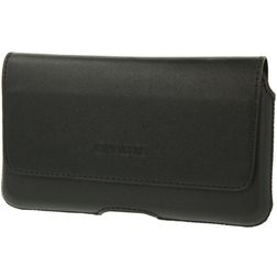 Valenta Durban Echtes Leder Gürteltasche (max 16,7 cm x 8 cm) - Gürtelclip - Holster - Schwarz