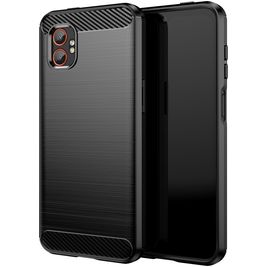 Mobigear Brushed Slim Samsung Galaxy Xcover 7 Pro Hülle Flexibles TPU Backcover - Schwarz