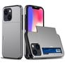 Mobigear Card iPhone 15 Hülle Hardcase Backcover Stoßfest mit Kartenhalter - Grau
