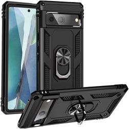 Mobigear Armor Ring Google Pixel 7 Hülle Hardcase Backcover Stoßfest mit Ringhalter - Schwarz