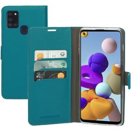 Mobiparts Saffiano Wallet Samsung Galaxy A21s Hülle Klapphülle Geldbörse - Türkis