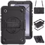 Mobigear SureGrip Xtreme Samsung Galaxy Tab A9 (2023) Hülle Kunststoff,Silikon Backcover + Schulterträger + Ständer - Schwarz