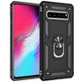 Mobigear Armor Ring Samsung Galaxy S10 5G Hülle Hardcase Backcover Stoßfest mit Ringhalter - Schwarz
