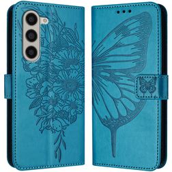 Mobigear Butterfly Samsung Galaxy Z Fold 6 Hülle Klapphülle Geldbörse - Blau