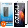 Mobigear Premium Realme Narzo 50 5G Panzerglas Gehärtetes Glas Displayschutz - Hüllenfreundlich - Schwarz (3er Pack)