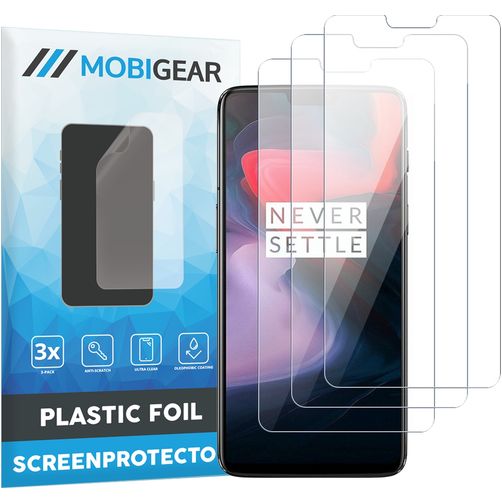 Mobigear OnePlus 6 Displayschutz Schutzfolie - Hüllenfreundlich (3er Pack)