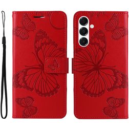 Mobigear Butterfly Samsung Galaxy A26 Klapphülle Portemonnaie - Rot