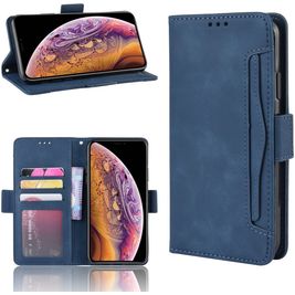 Mobigear Slide Wallet iPhone 11 Pro Max Hülle Klapphülle Geldbörse - Blau