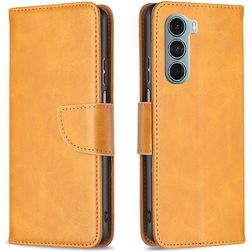 Mobigear Excellent Motorola Moto G200 5G Hülle Klapphülle Geldbörse - Cognac