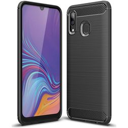 Mobigear Brushed Slim Samsung Galaxy A40 Hülle Flexibles TPU Backcover - Schwarz
