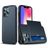Mobigear Card iPhone 14 Pro Max Hülle Hardcase Backcover Stoßfest mit Kartenhalter - Dunkelblau