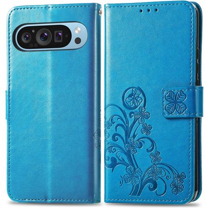 Mobigear Clover Google Pixel 10 Hülle Klapphülle Geldbörse - Blau