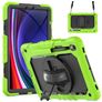 Mobigear SureGrip Xtreme Samsung Galaxy Tab S9 Hülle Kunststoff,Silikon Backcover + Stifthalter + Schulterträger + Ständer - Grün