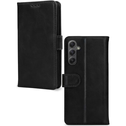 Mobilize Wallet Samsung Galaxy A34 Echtleder Klapphülle Portemonnaie - Schwarz