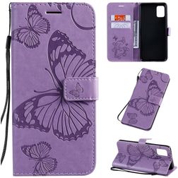 Mobigear Butterfly Samsung Galaxy A51 Hülle Klapphülle Geldbörse - Lila