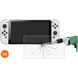 Mobigear Nintendo Switch OLED Panzerglas Gehärtetes Glas Displayschutz - Hüllenfreundlich (2er Pack)