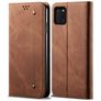 Mobigear Denim Slim Samsung Galaxy Note 10 Lite Hülle Klapphülle Geldbörse - Braun