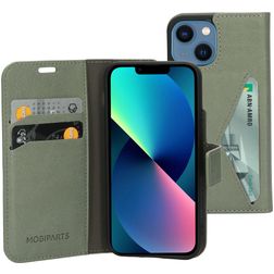 Mobiparts Classic Wallet iPhone 13 Mini Klapphülle Portemonnaie - Stone Green