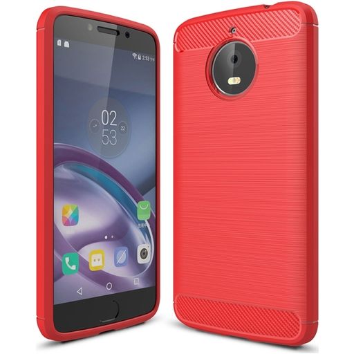 Mobigear Brushed Slim Motorola Moto E4 Plus Hülle Flexibles TPU Backcover - Rot
