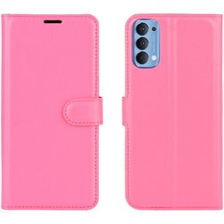 Mobigear Classic OPPO Reno 4 Hülle Klapphülle Geldbörse - Pink