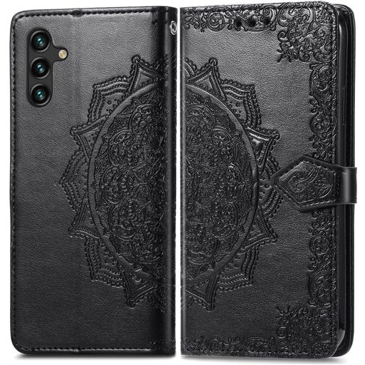 Mobigear Mandala Samsung Galaxy A13 5G Hülle Klapphülle Geldbörse - Schwarz
