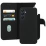 Mobiparts Samsung Galaxy A25 Hülle Echtes Leder Abnehmbare 2in1 Klapphülle Geldbörse - Schwarz