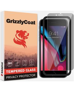 GrizzlyCoat Easy Fit AntiSpy iPhone 8 Panzerglas Gehärtetes Glas Displayschutz Privacy - Hüllenfreundlich + Applikator