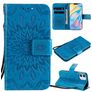 Mobigear Sunflower iPhone 12 Mini Hülle Klapphülle Geldbörse - Blau