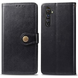 Mobigear Snap Button Realme X50 Pro Hülle Klapphülle Geldbörse - Schwarz
