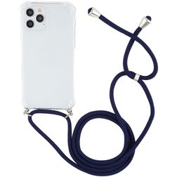 Mobigear Lanyard iPhone 12 Pro Max Flexibles TPU Handykette - Transparent / Dunkelblau