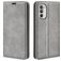Mobigear Retro Slim Motorola Moto G52 Hülle Klapphülle Geldbörse - Grau