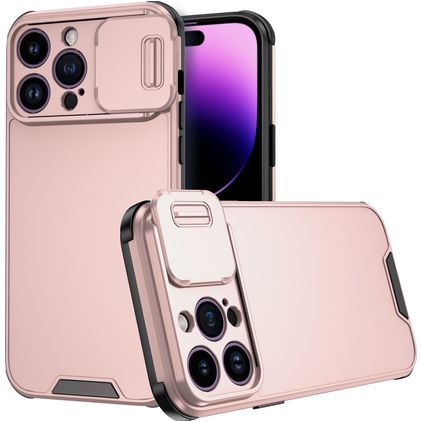 Mobigear Cam Slide iPhone 14 Pro Max Hülle Hardcase Backcover mit Kamera Slider - Roségold