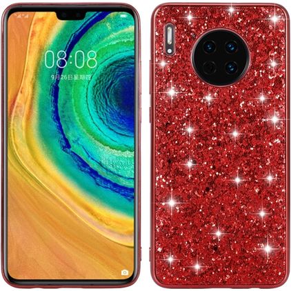 Mobigear Glitter Huawei Mate 30 Hülle Hardcase Backcover - Rot