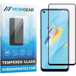 Mobigear Premium OPPO A74 5G Panzerglas Gehärtetes Glas Displayschutz - Hüllenfreundlich - Schwarz