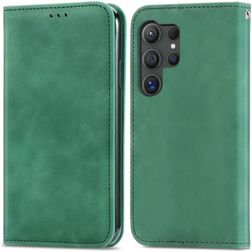 Mobigear Retro Slim Samsung Galaxy S25 Ultra Hülle Klapphülle Geldbörse - Grün