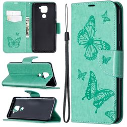 Mobigear Butterfly Xiaomi Redmi Note 9 Hülle Klapphülle Geldbörse - Türkis