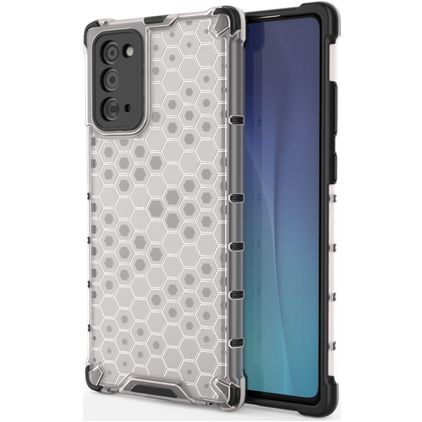 Mobigear Honeycomb Samsung Galaxy Note 20 Hülle Hardcase Backcover Stoßfest - Grau