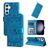 Mobigear Sunflower Samsung Galaxy S24 Plus Hülle Klapphülle Geldbörse - Blau