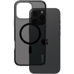 CARE by PanzerGlass Smokey iPhone 16 Pro Max MagSafe Hardcase Backcover - Transparent / Schwarz