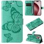 Mobigear Butterfly iPhone 16 Pro Hülle Klapphülle Geldbörse - Grün