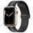Mobigear Stripe Mag Silikon Apple Watch Armband Magnetverschluss - 42/41/40/38 mm - Schwarz / Grau