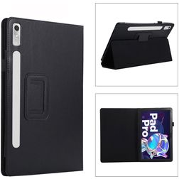 Mobigear Classic Lenovo Tab P11 Pro Gen 2 Klapphülle + Stylus-Halter - Schwarz