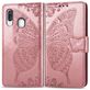 Mobigear Butterfly Samsung Galaxy A40 Hülle Klapphülle Geldbörse - Roségold