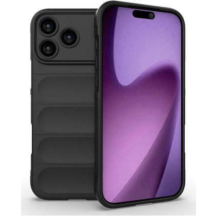 Mobigear Bumpy iPhone 18 Pro Max Hülle Flexibles TPU Backcover - Schwarz