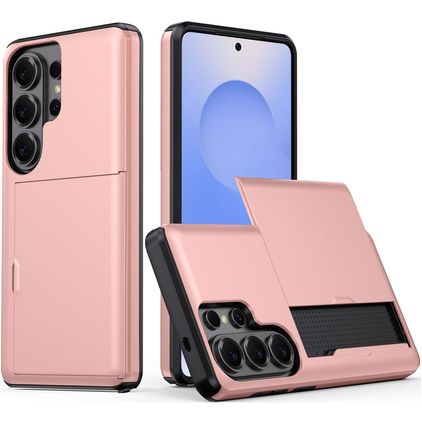 Mobigear Card Samsung Galaxy S26 Ultra Hülle Hardcase Backcover Stoßfest mit Kartenhalter - Roségold