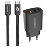 Mobigear Essentials Single USB-C Ladegerät USB-C 1 Meter Power Delivery 20W - Schwarz