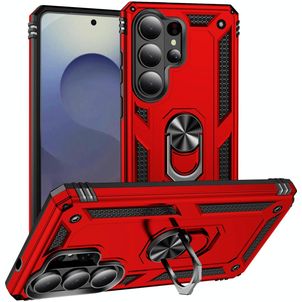 Mobigear Armor ring Samsung Galaxy S26 Ultra Hülle Hardcase Backcover Stoßfest mit Ringhalter - Rot