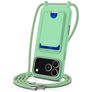 Mobigear Lanyard Card iPhone 18 Pro Max Silikon Handykette mit Kartenhalter - Grün
